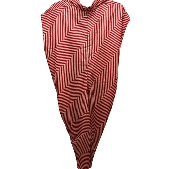 Vertigo red and cream, striped dress - Picture 3 of 4